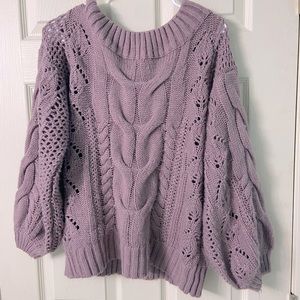 Purple chunky sleeve sweater